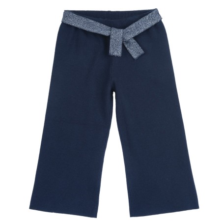 Pantaloni da bambina lunghi in maglia vestibilità ampia e confortevole Chicco 09024584000000 c 088 BLU