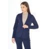 YES ZEE GIACCA DA DONNA MONOPETTO A UN BOTTONE SAGOMATA IN TESSUTO PUNTO MILANO G009 CE00 c BLU NAVY