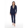 YES ZEE GIACCA DA DONNA MONOPETTO A UN BOTTONE SAGOMATA IN TESSUTO PUNTO MILANO G009 CE00 c BLU NAVY