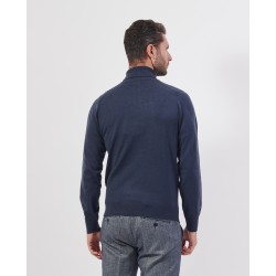 YES ZEE MAGLIA DOLCEVITA DA UOMO CON LAVORAZIONE A MICROTRECCE SUL DAVANTI M813  ZS00 c BLU NAVY 