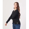 YES ZEE CARDIGAN DA DONNA CON BOTTONI DORATI M059  BP00 c NERO