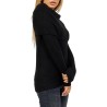 YES ZEE MAGLIA DA DONNA CON COLLO AD ANELLO E PARTICOLARI IN LUREX M054  BT00 c NERO