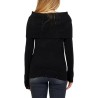 YES ZEE MAGLIA DA DONNA CON COLLO AD ANELLO E PARTICOLARI IN LUREX M054  BT00 c NERO