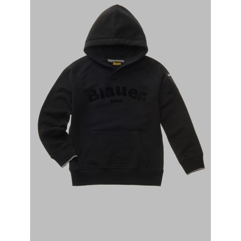 BLAUER FELPA CON CAPPUCCIO DA Ragazzo. 24WBLKF08530 006948 c 999 NERO