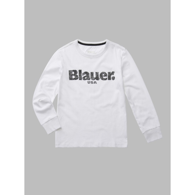 BLAUER T SHIRT A MANICHE LUNGHE DA RAGAZZO 24WBLKH01543 006962 ALDO JUNIOR