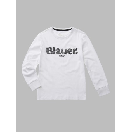 BLAUER T SHIRT A MANICHE LUNGHE DA RAGAZZO 24WBLKH01543 006962 ALDO JUNIOR