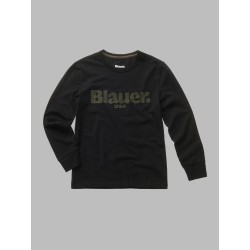 BLAUER T SHIRT A MANICHE...