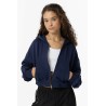 Felpa corta con zip e cappuccio da ragazza - donna 10056983 Caramelo_1 790 c