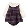 COMPLETO 3 PEZZI in tartan da Neonata. Blu 22073 Calamaro