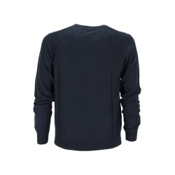 YES ZEE MAGLIA DA UOMO GIROCOLLO IN FILATO LAVORATO M869 MY00 c BLU NAVY 