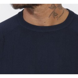 Maglione leggero girocollo classico in total blu navy con maniche raglan. M866  MZ00   c BLU NAVY