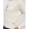 YES ZEE Maglione da donna modello cardigan sabbia con perline coordinate M069  IB00 c SABBIA