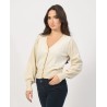 YES ZEE CARDIGAN DA DONNA CORTO CON EFFETTO SEMI LUCIDO M092 IS00 c AVORIO Yes Zee