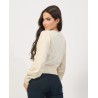 YES ZEE CARDIGAN DA DONNA CORTO CON EFFETTO SEMI LUCIDO M092 IS00 c AVORIO Yes Zee