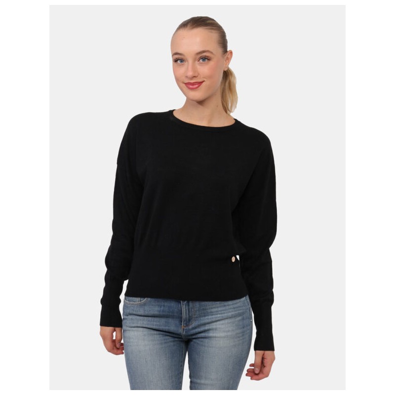 YES ZEE Maglione da donna classico di colore nero M051 RU00 c NERO