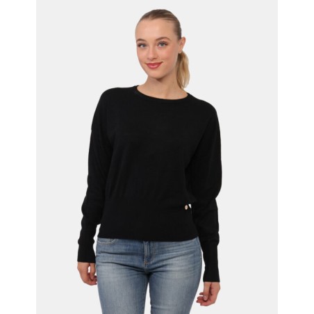 YES ZEE Maglione da donna classico di colore nero M051 RU00 c NERO