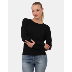 YES ZEE Maglione da donna classico di colore nero M051 RU00 c NERO