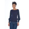 YES ZEE MAGLIA DA DONNA E RAGAZZA GIROCOLLO CON MANICHE A SBUFFO M062 BG00 c BLU NAVY