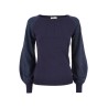 YES ZEE MAGLIA DA DONNA E RAGAZZA GIROCOLLO CON MANICHE A SBUFFO M062 BG00 c BLU NAVY