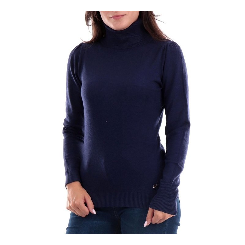 YES ZEE MAGLIA DA DONNA DOLCEVITA CON MANICHE A SBUFFO M038 RU00 c BLU NAVY