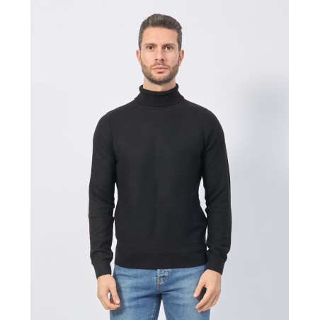 YES ZEE MAGLIA DA UOMO E RAGAZZO DOLCEVITA CON TESSUTO LAVORATO M868 MY00 c NERO