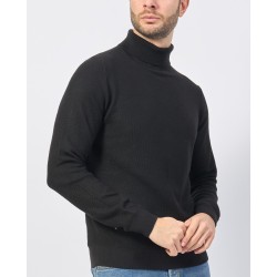 YES ZEE MAGLIA DA UOMO E RAGAZZO DOLCEVITA CON TESSUTO LAVORATO M868 MY00 c NERO