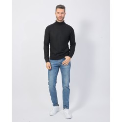 YES ZEE MAGLIA DA UOMO E RAGAZZO DOLCEVITA CON TESSUTO LAVORATO M868 MY00 c NERO