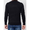 YES ZEE Maglia da uomo a maniche lunghe con scollo rotondo M835  MR00   c NERO