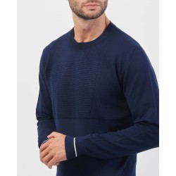 YES ZEE MAGLIA LAVORATA DA UOMO E RAGAZZO GIROCOLLO M806 ML00 c BLU NAVY