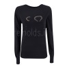 YES ZEE MAGLIA DA DONNA MORBIDA CON APPLICAZIONI BORCHIETTE LOGO M068 ID00 c NERO