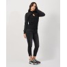 YES ZEE Maglia da donna e ragazza a manica lunga dal davanti con incrocio e orli a costine M056 BG00 c NERO