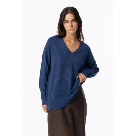 Maglione con collo a V da donna c Juca_3 790 Dark Navy